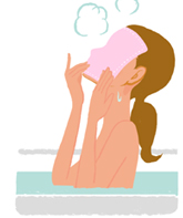 ローション類を洗面台やお風呂場へ持って行き、洗顔後や入浴後に即！水分補給をするなど、水分が蒸発する隙を与えない、すばやい水分補給がポイントです。