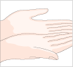 ピアベルピアローションREを1～2プッシュ手のひらにとり、手のひら全体にのばして、肌にやさしくおくように付けます。