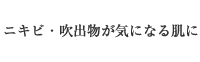 ニキビ・吹出物が気になる肌に