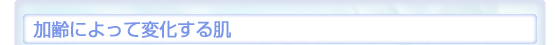 加齢によって変化する肌