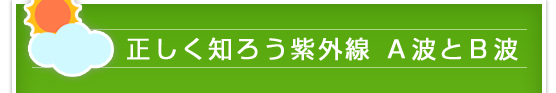 正しく知ろう紫外線 Ａ波とＢ波