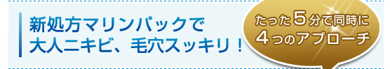 新処方マリンパックで大人ニキビ、毛穴スッキリ！たった５分で同時に４つのアプローチ