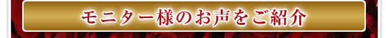 モニター様のお声をご紹介