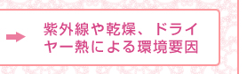 紫外線や乾燥、ドライヤー熱による環境要因