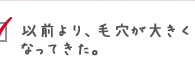 以前より、毛穴が大きくなってきた。