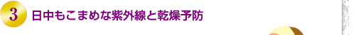 ３．日中もこまめな紫外線と乾燥予防