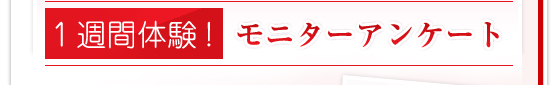 １週間体験！モニターアンケート