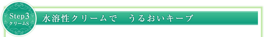 Step3 クリームS 水溶性クリームで　うるおいキープ